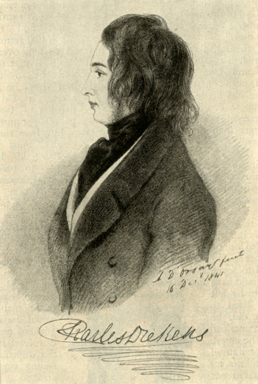 Un primo ritratto di Dickens, 1841, 1910 da Unbekannt