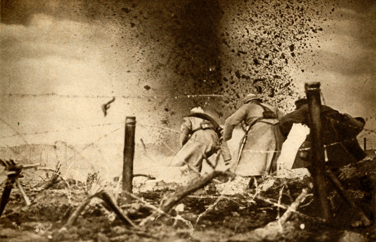 Un proiettile H.E. che esplode, Prima Guerra Mondiale, 1914-1918 da Unbekannt