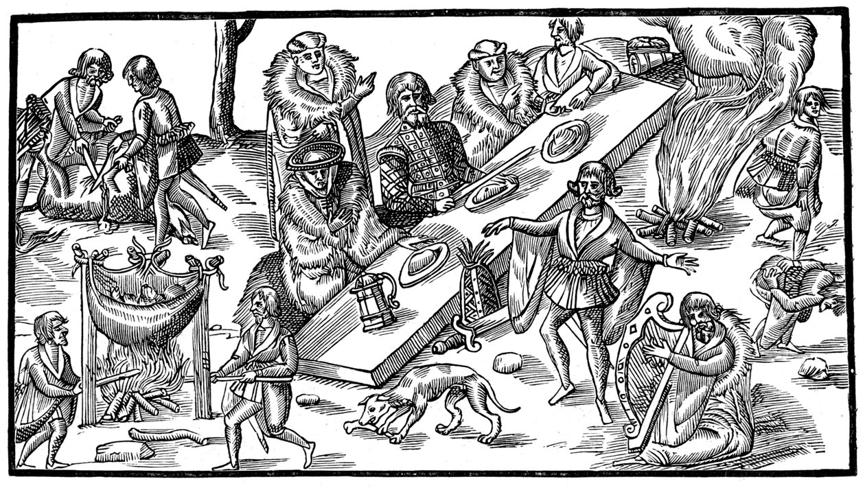 Un banchetto irlandese, 1581, 1893 da Unbekannt