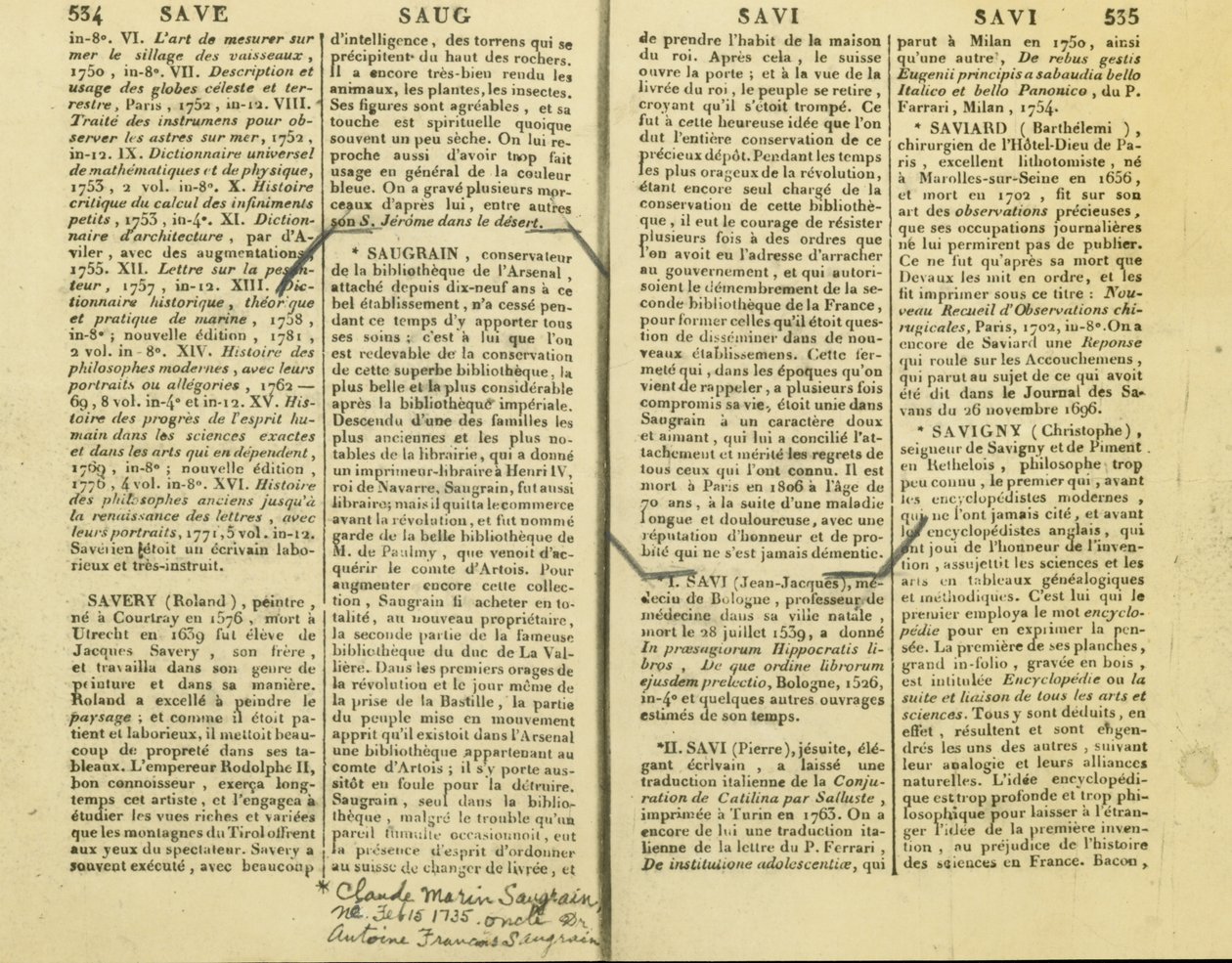 Resoconto di Claude Marin Saugrain, zio di Antoine Saugrain, 15 febbraio 1735 da Unbekannt