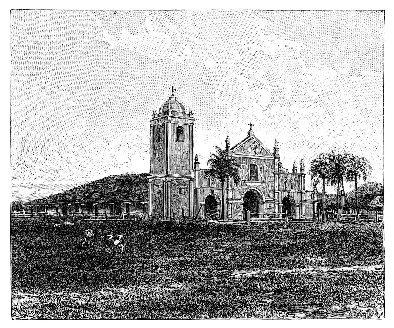 Una vecchia chiesa gesuita, Pirayu, Paraguay, 1895 da Unbekannt