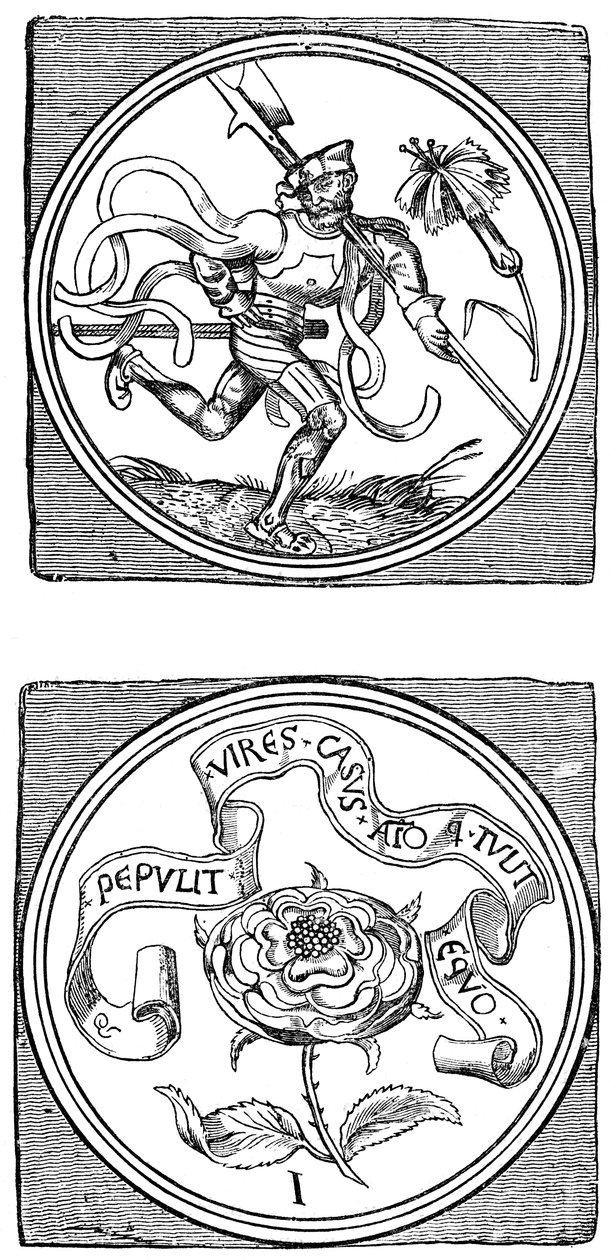 Antiche Carte da Gioco: Fante e Asso, 1833 da Unbekannt