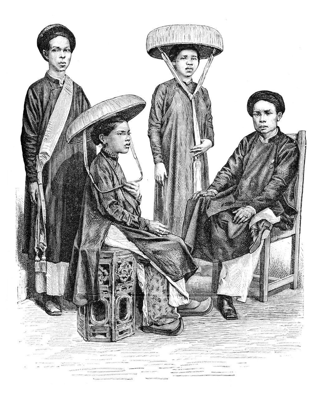 Capi e donne annamesi, Vietnam, 1895 da Unbekannt