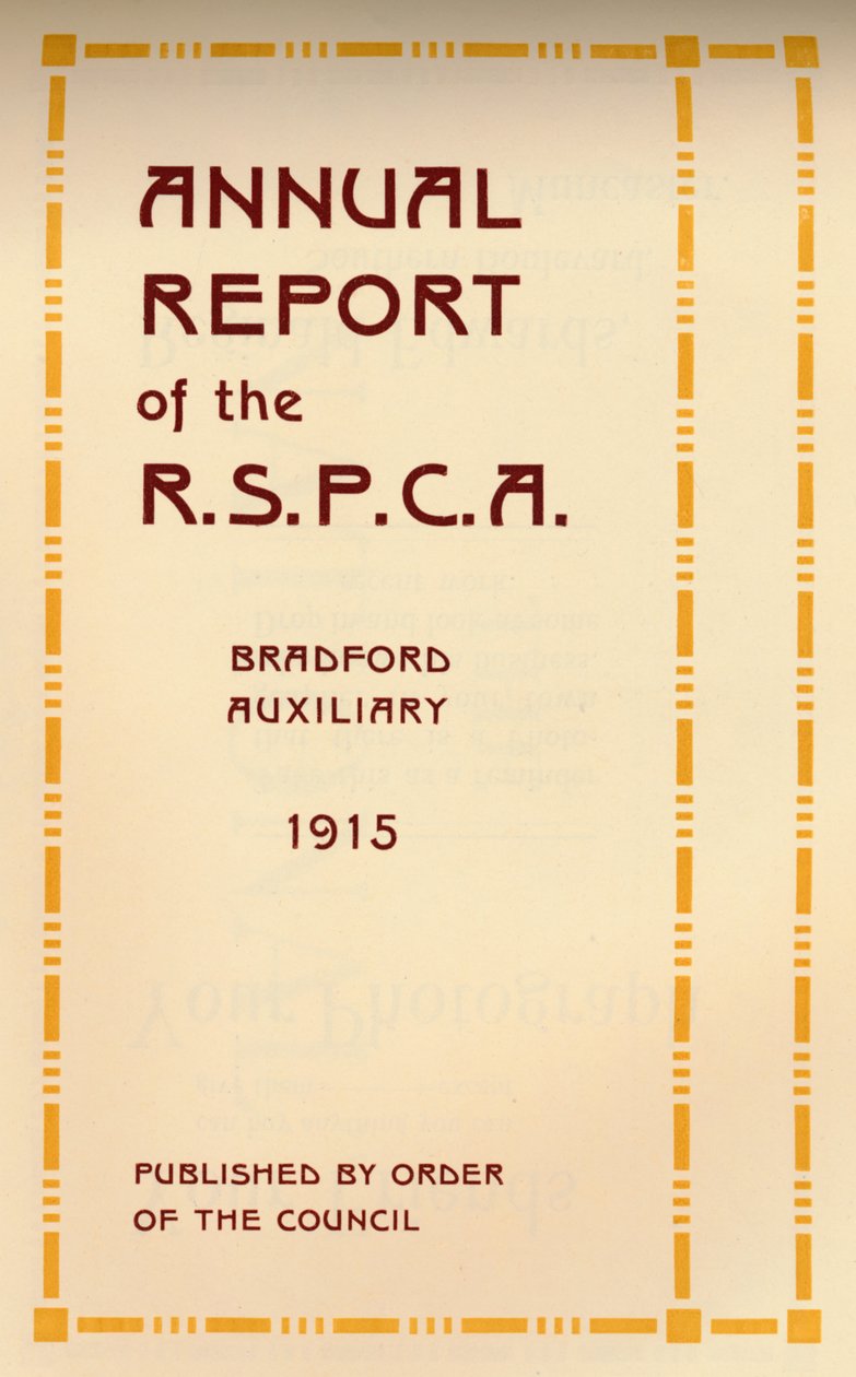 Rapporto Annuale della R.S.P.C.A., 1916 da Unbekannt