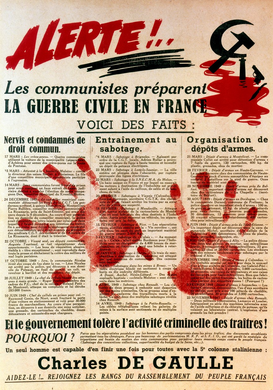 Poster anti-comunista pro-Gaullista da Unbekannt