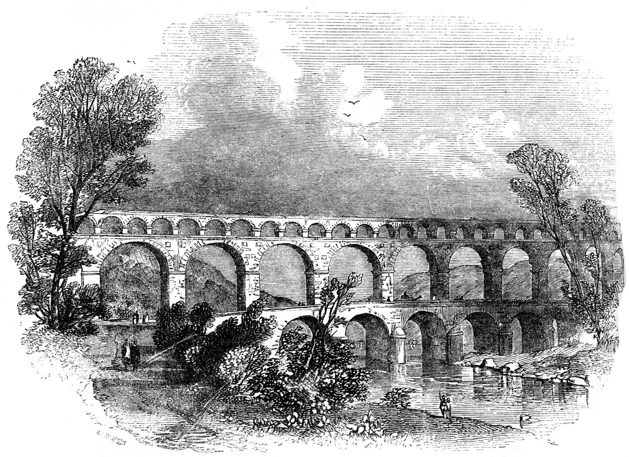 Acquedotto di Nimes al Pont du Gard, Francia, 1886 da Unbekannt