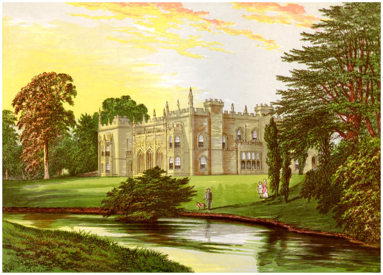 Arbury Hall, Warwickshire, casa della famiglia Newdegate, c1880 da Unbekannt