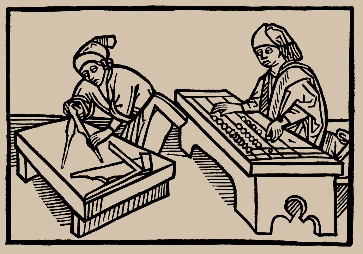 Aritmetica e Geometria. Da Speculum Vitae Humanae di Rodericus Zamorensis da Unbekannt