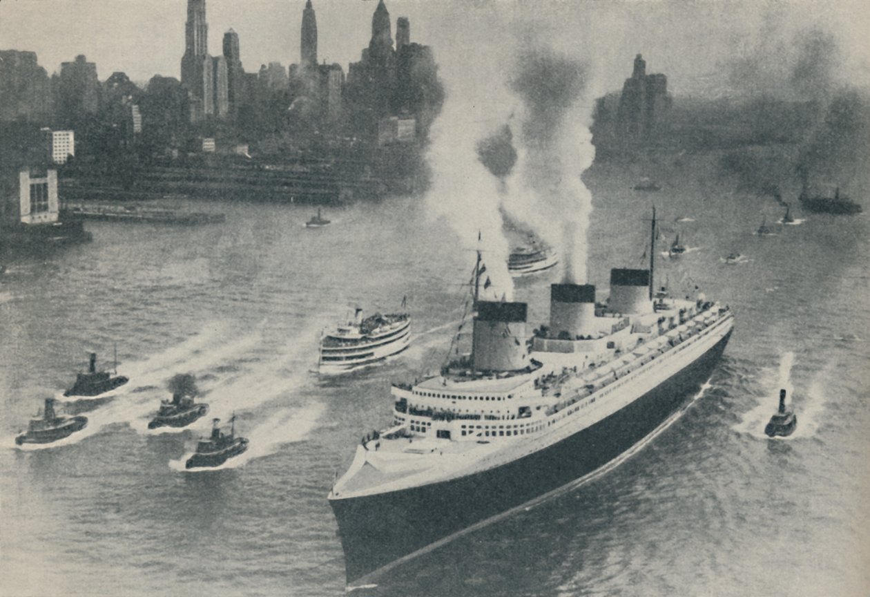 Arrivo a New York del Normandie, 1936 da Unbekannt