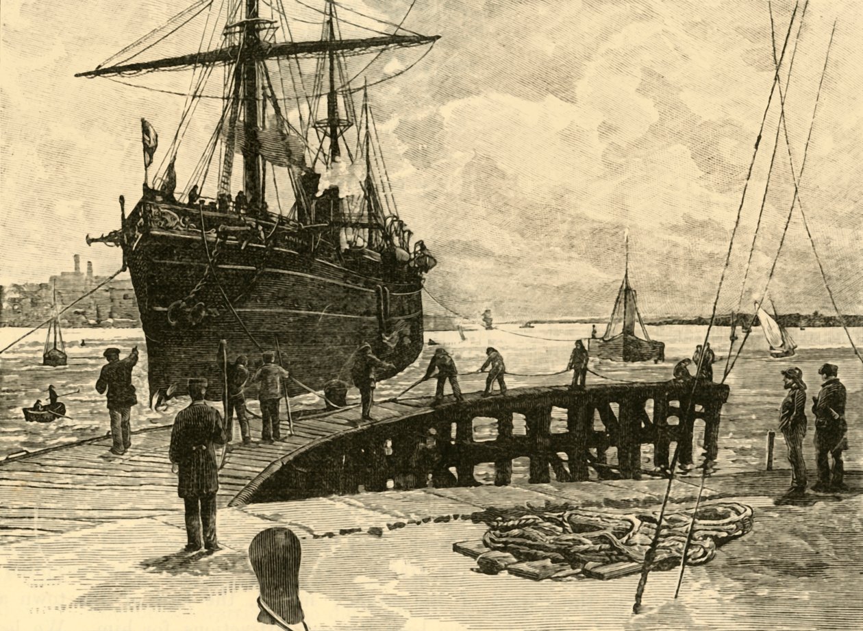 Arrivo di un piroscafo ai moli di Southampton da Unbekannt