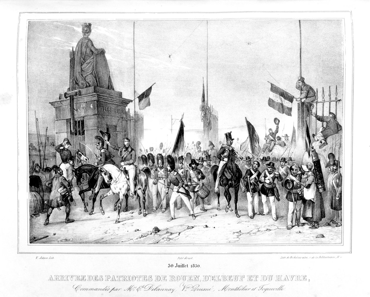 Arrivo dei patrioti di Rouen, Elbeut e Le Havre, Parigi, 30 luglio 1830 da Unbekannt