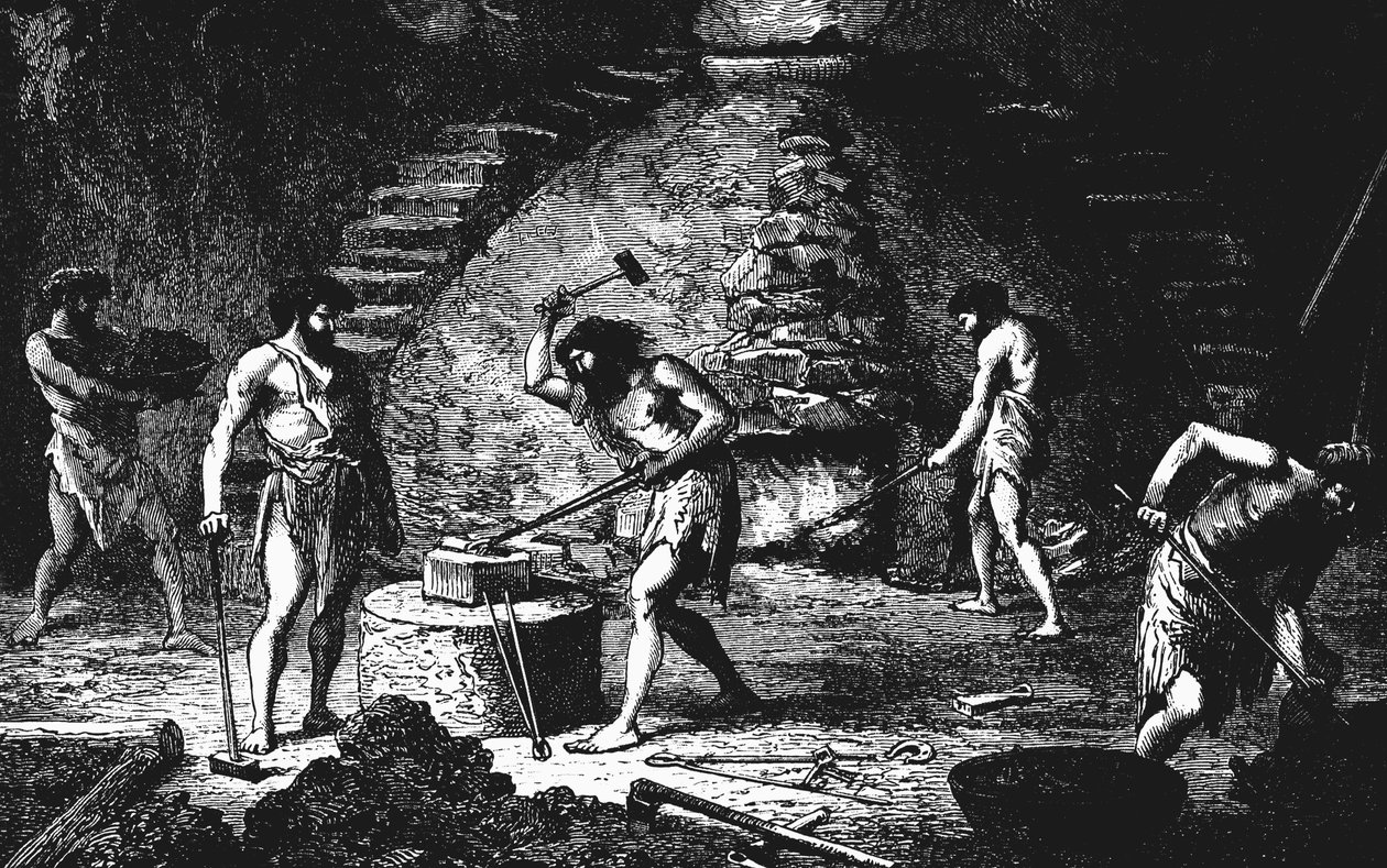 Ricostruzione artistica di una fucina dell
