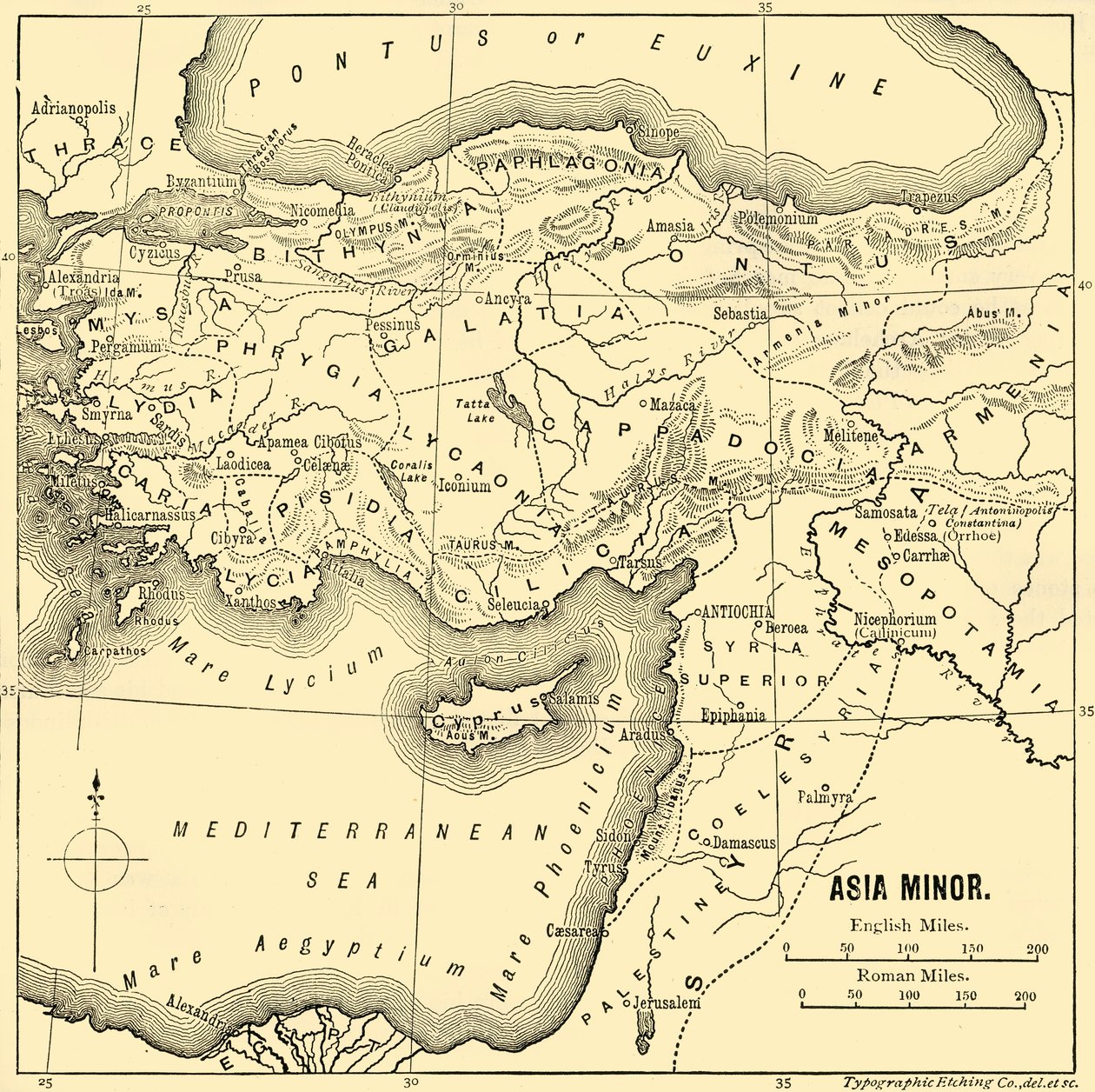 Asia Minore - Mappa, 1890 da Unbekannt