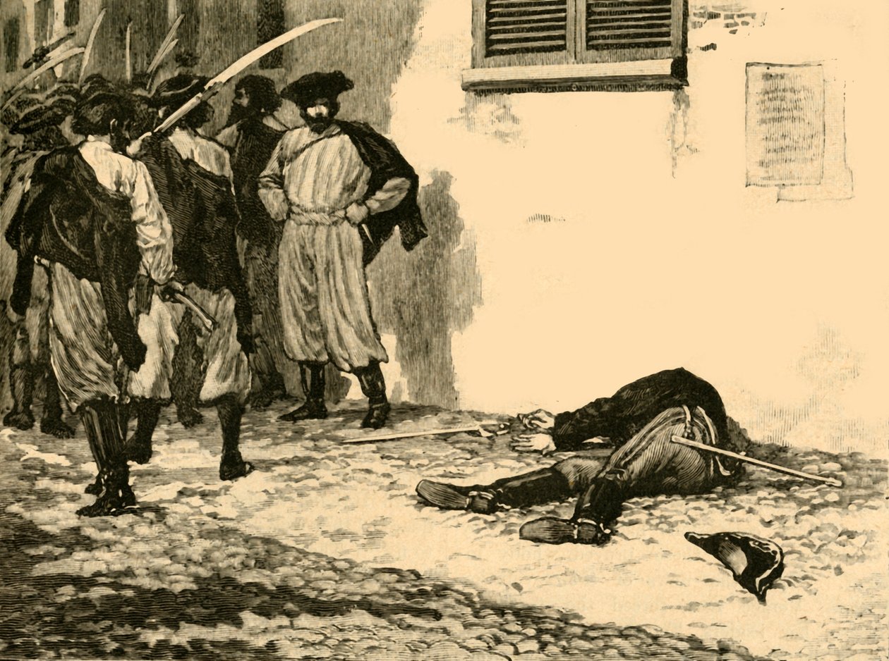 Assassinio del Conte Franz Philipp von Lamberg, Budapest, Ungheria, 1848 c1890 da Unbekannt