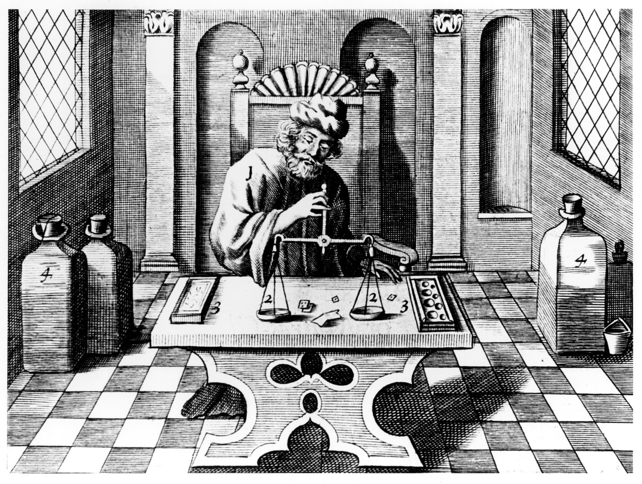 Saggiatore che testa campioni di oro e argento, 1683 da Unbekannt