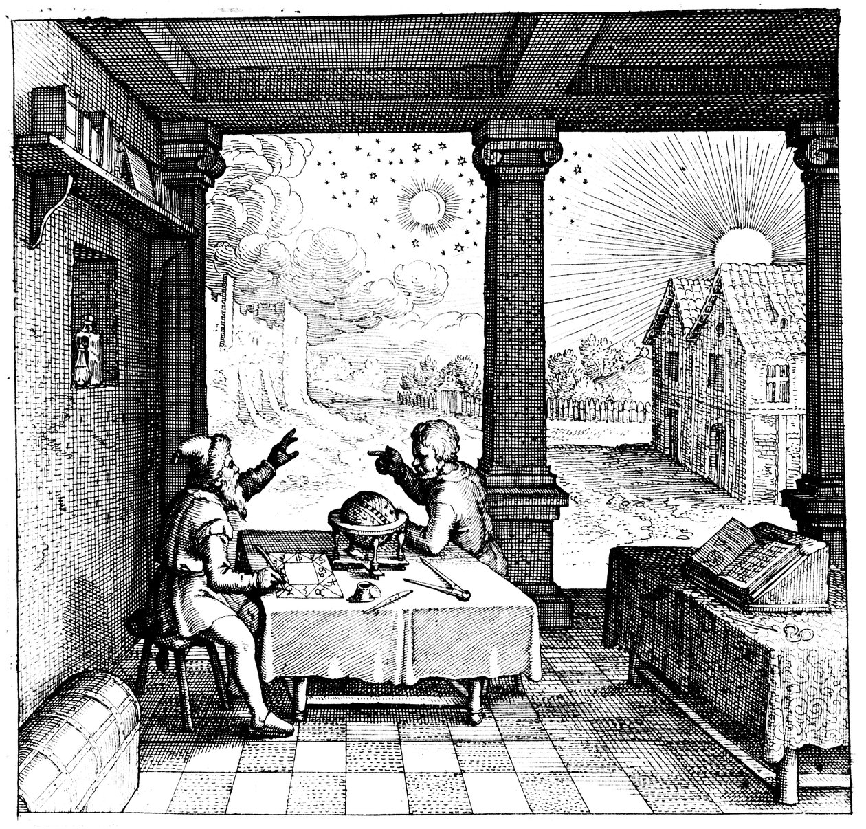 Astrologi che preparano un oroscopo, 1617-1619 da Unbekannt