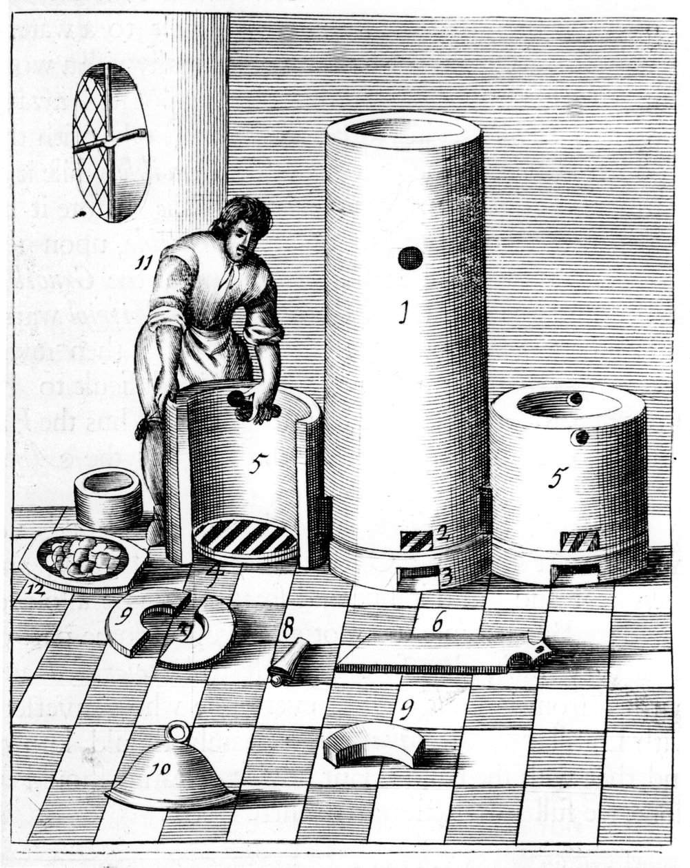 Athanor o Slow Harry, un forno autoalimentato che mantiene una temperatura costante, 1683 da Unbekannt