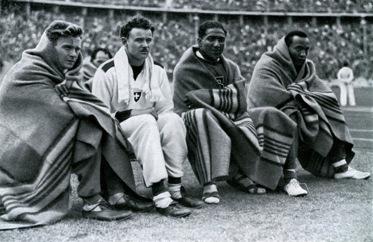 Atleti Frank Wykoff, Paul Hanni, Ralph Metcalfe e Jesse Owens, Olimpiadi di Berlino, 1936 da Unbekannt