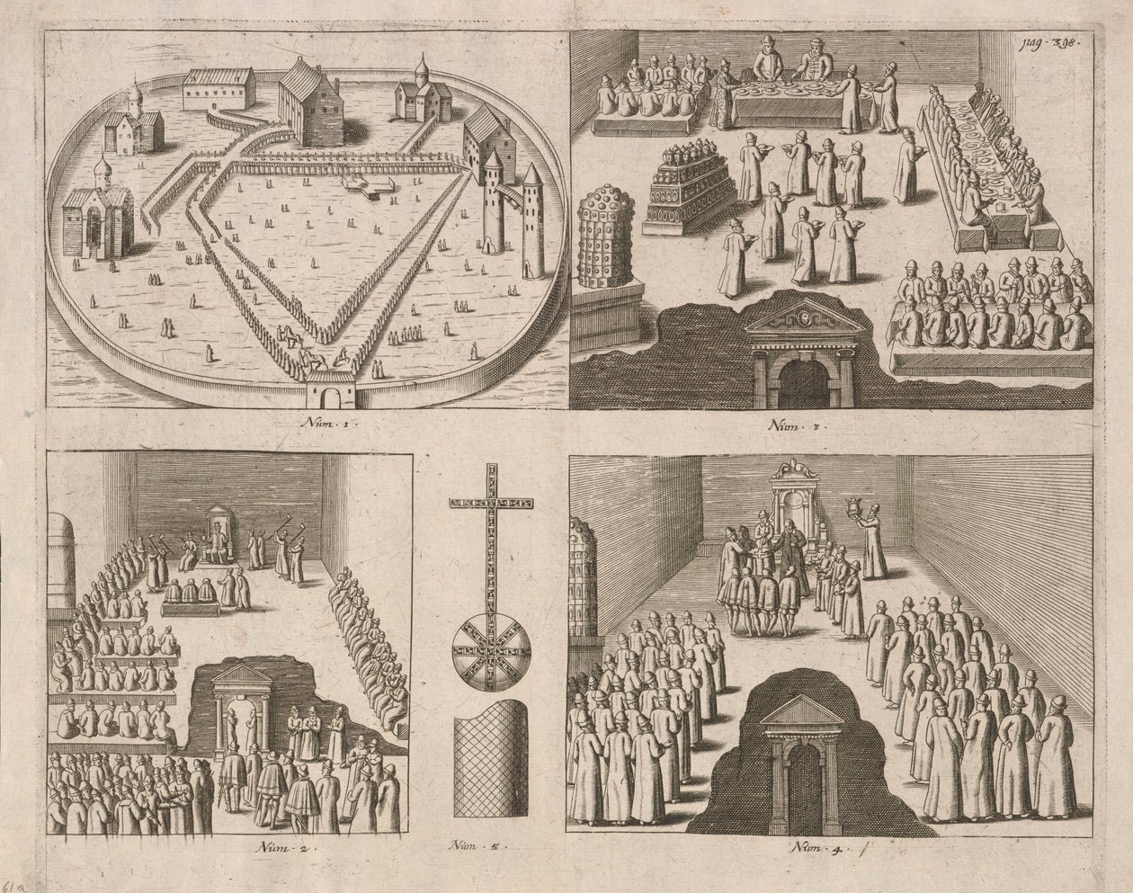 Udienza presso lo Zar russo, Mosca. Pubblicato da Jacob Ulfeldt, 1578 da Unbekannt