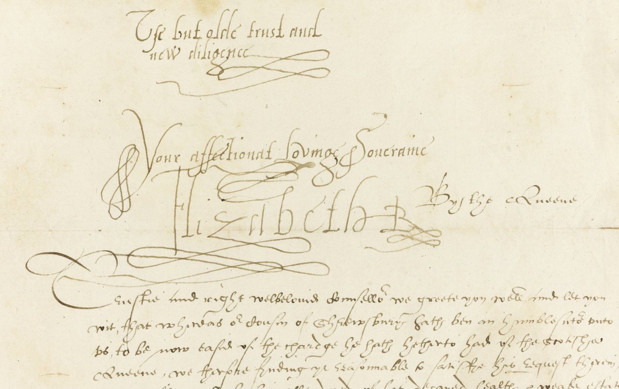 Lettera autografa della Regina Elisabetta I a Maria, Regina di Scozia, 1584 da Unbekannt
