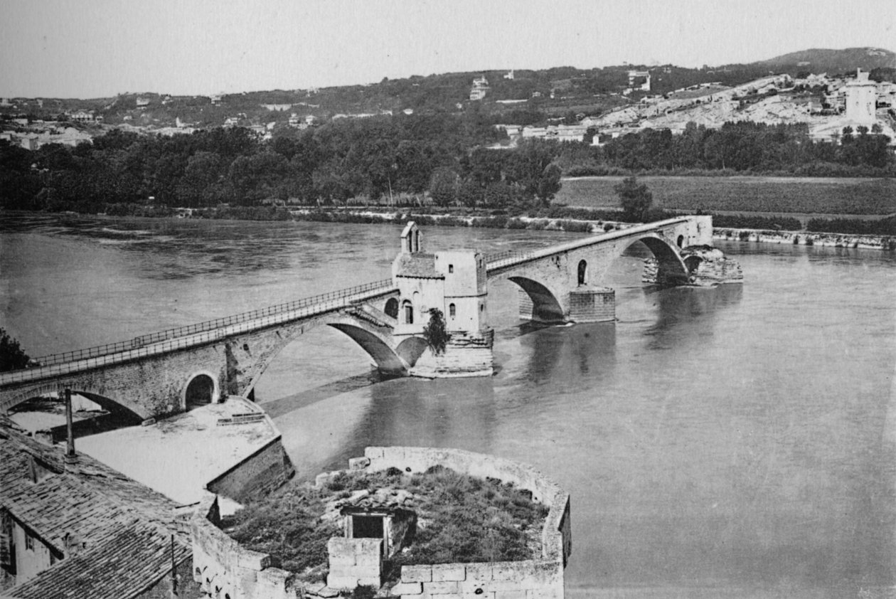 Avignone - Ponte St. Benezet e Valle del Rodano, Vista dal Forte dei Doms da Unbekannt