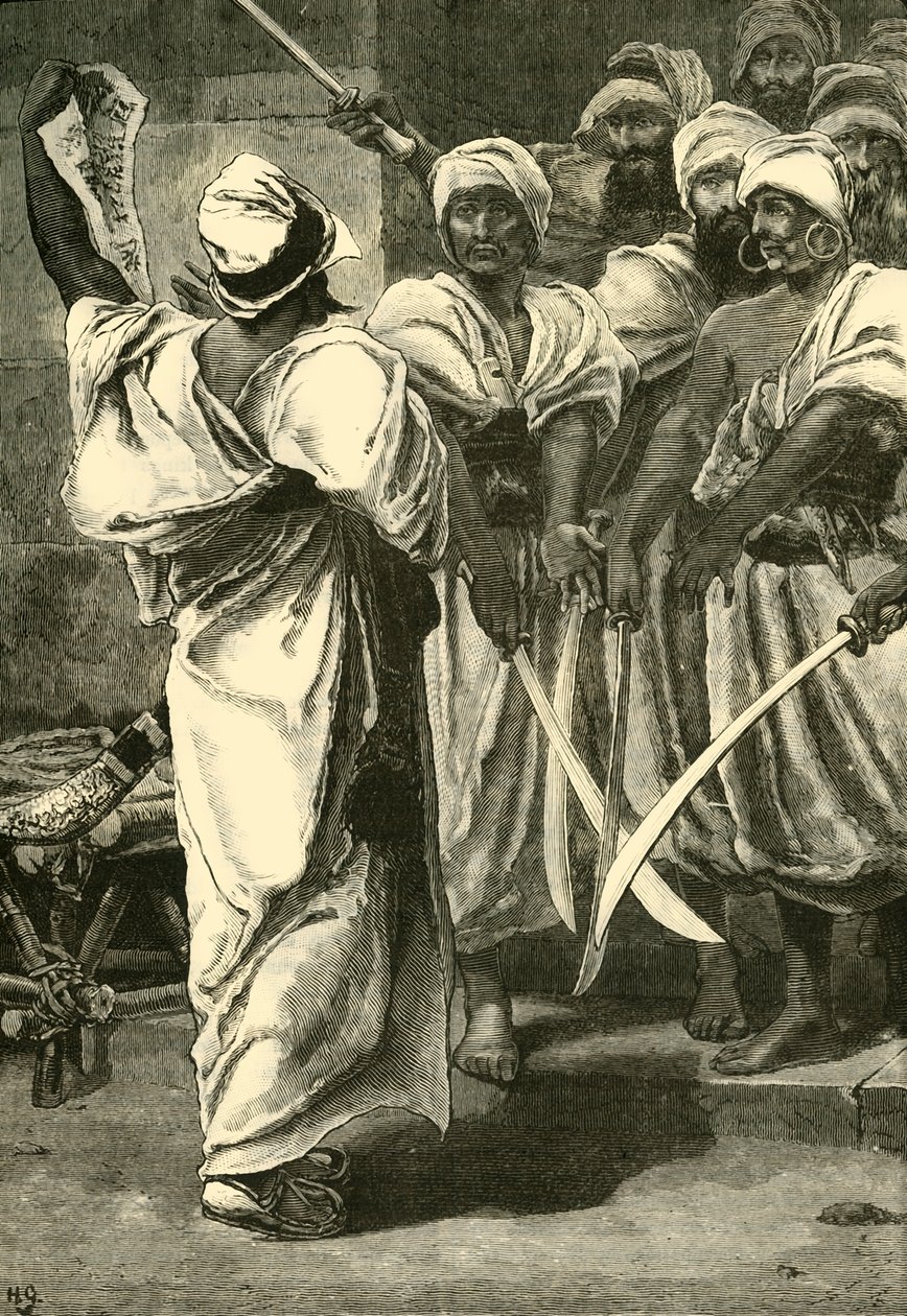 Bagaeus consegna i suoi messaggi alla guardia persiana, 1890 da Unbekannt