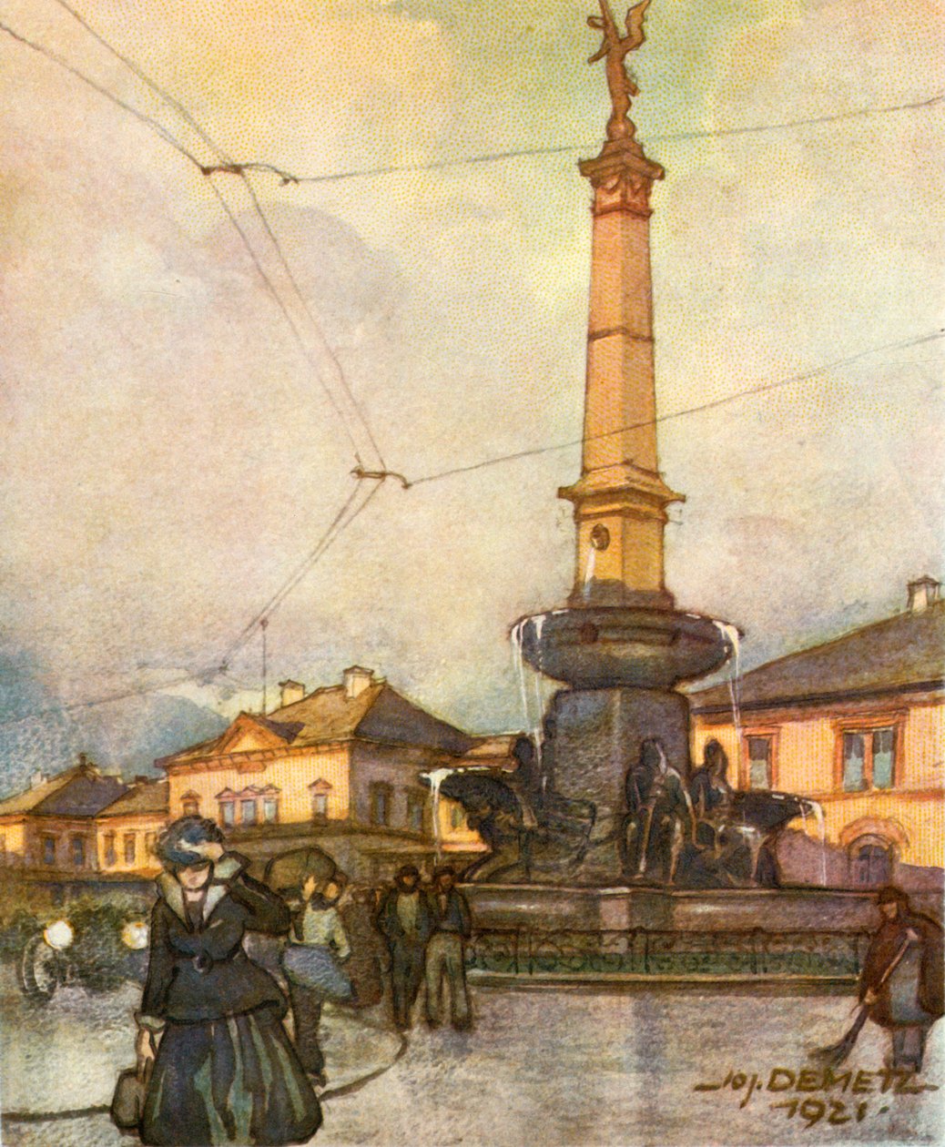Bahnhof Mit Vereinigungsbrunnen, Stazione ferroviaria con fontana dell