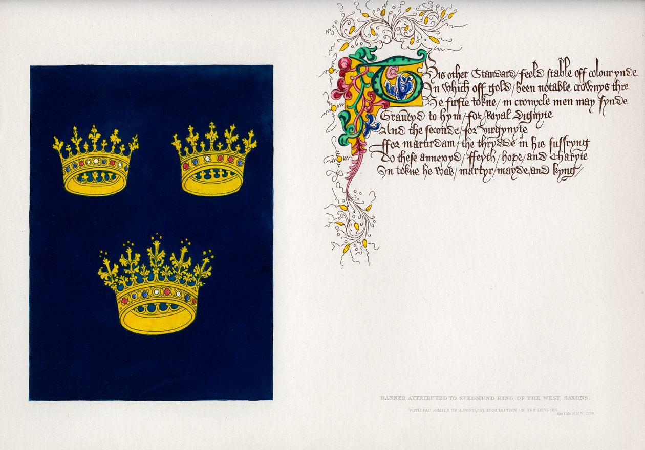 Stendardo e poema, XV secolo, 1840 da Unbekannt