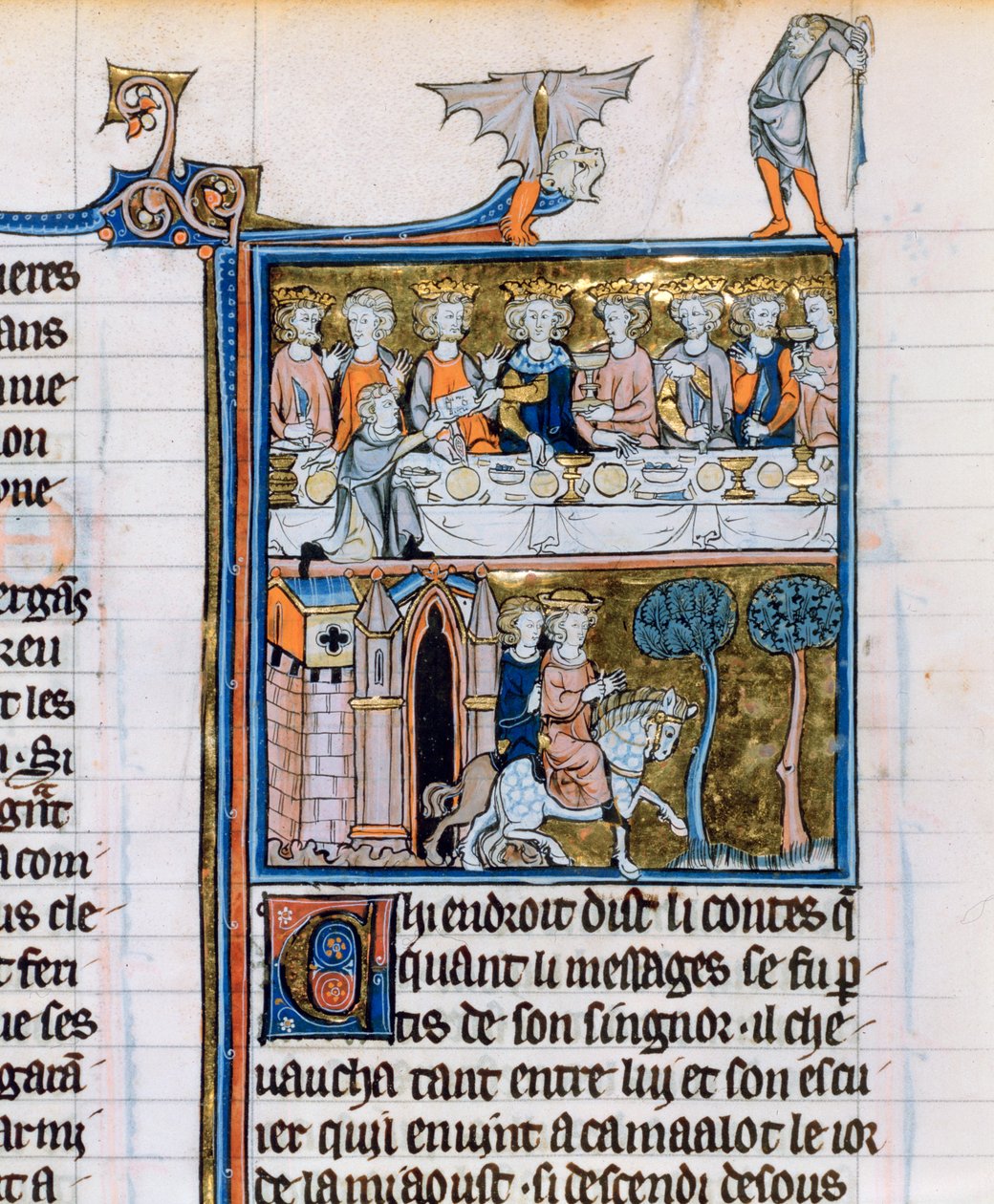 Banchetto e cavalieri, c1280-1290 da Unbekannt