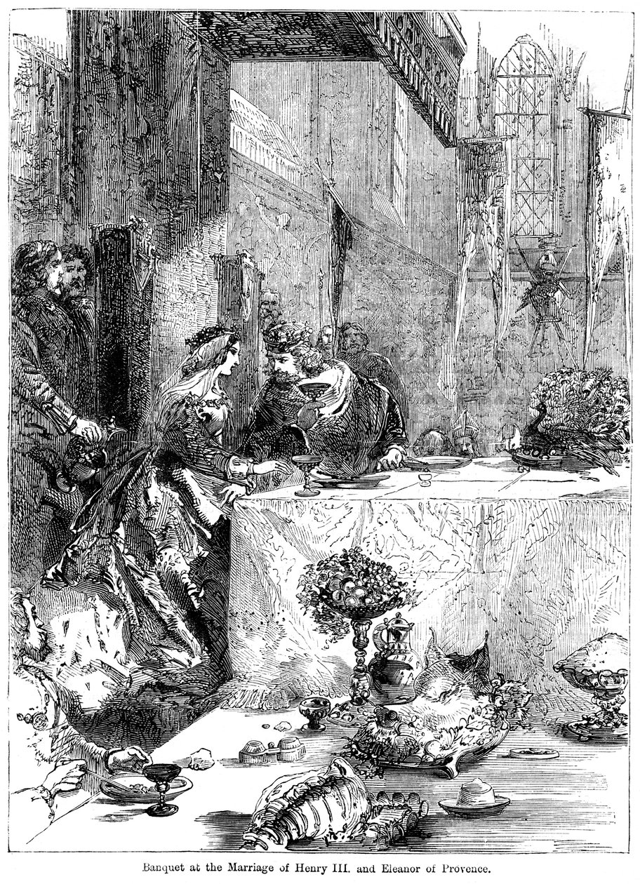 Banchetto per il matrimonio del re Enrico III 1207-1272 ed Eleonora di Provenza c1223-1291, 1236 da Unbekannt
