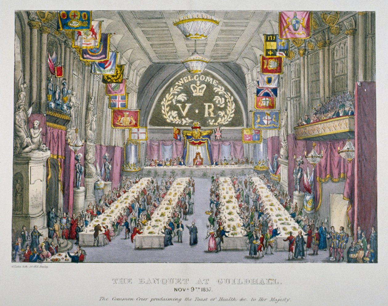 Banchetto alla Guildhall in onore della Regina Vittoria, Città di Londra, 1837 da Unbekannt