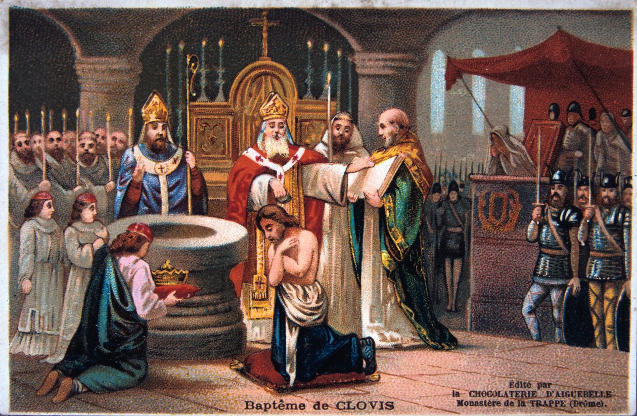 Battesimo di Clodoveo, 496 d.C., XIX secolo da Unbekannt