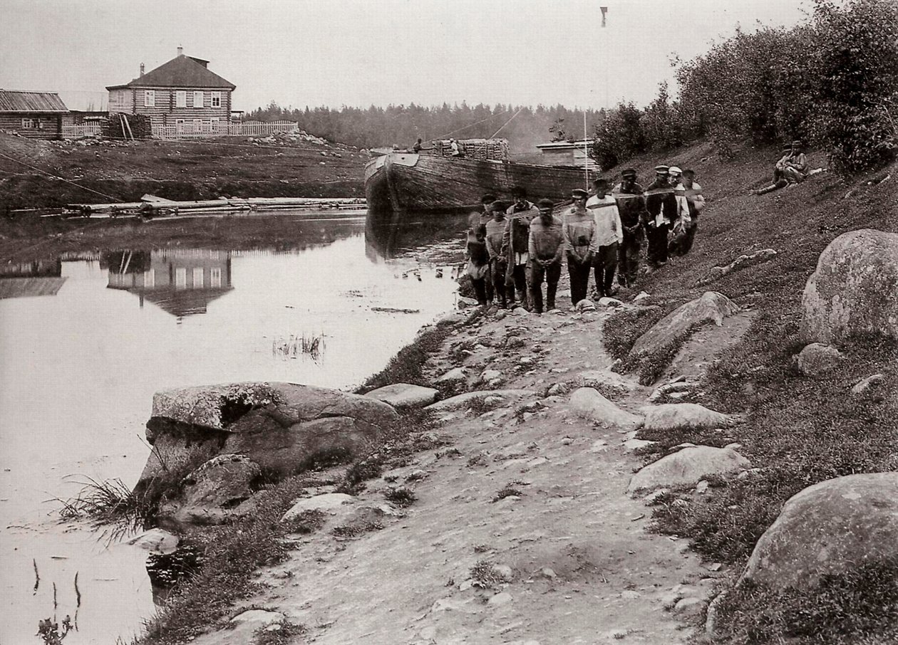 Barcaioli sul Volga, Russia, c1895 da Unbekannt