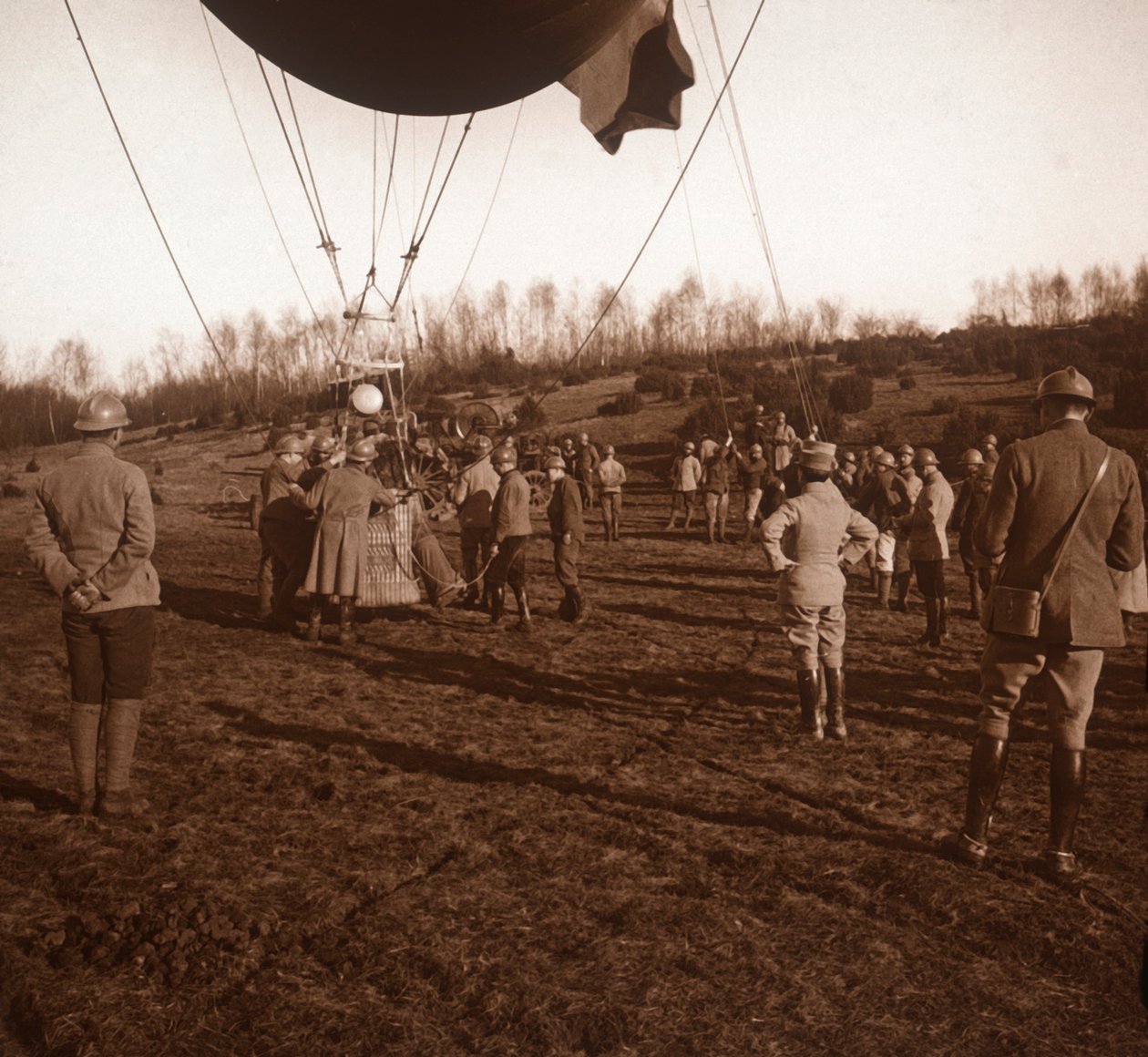 Cestino di pallone di sbarramento, c1914-c1918 da Unbekannt
