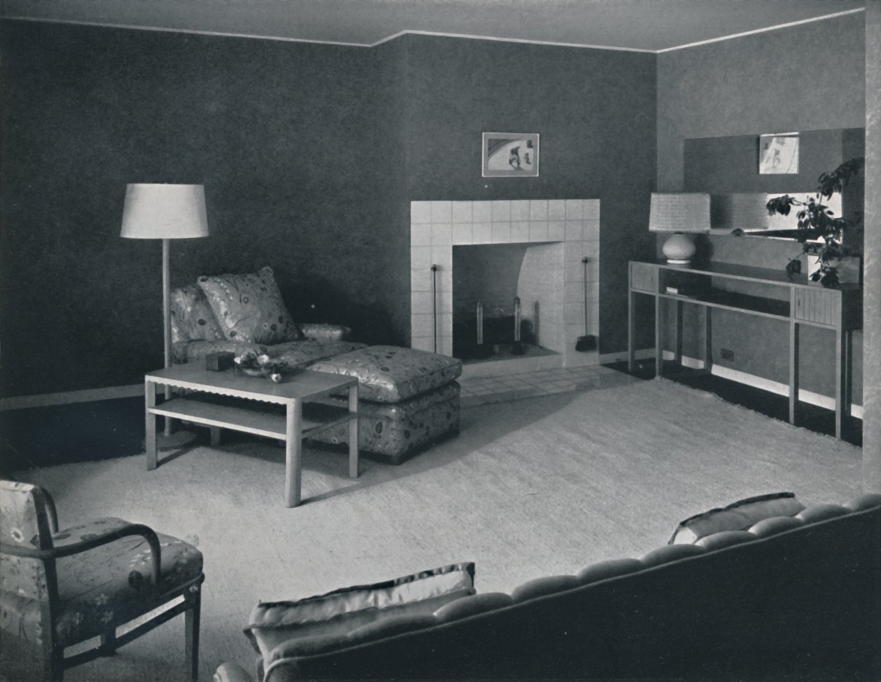 Camera da letto nella casa del Sig. Anatole Litvak a Saint Monica, California, 1942 da Unbekannt