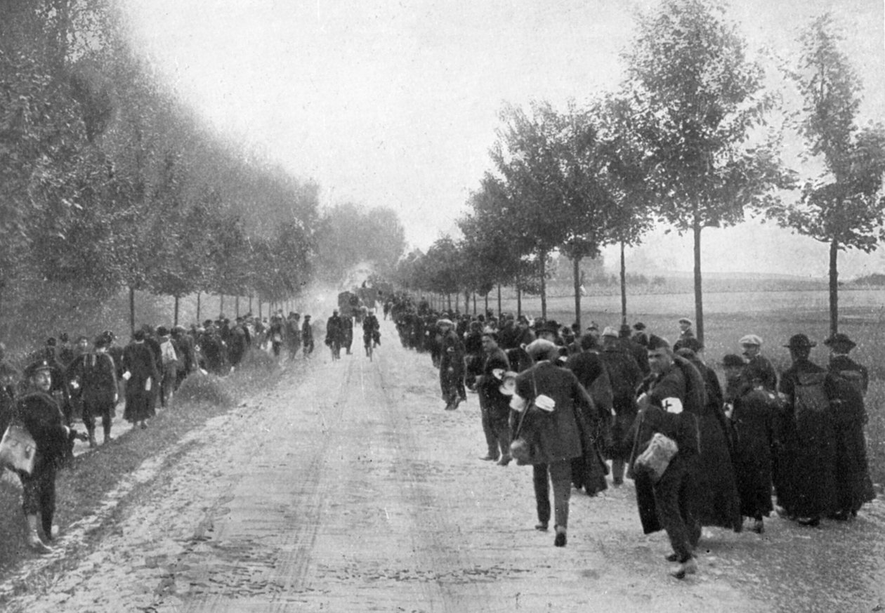 Belgi in fuga da Termonde, Prima Guerra Mondiale, 1914, 1920 da Unbekannt