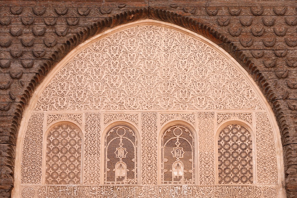 Ben Youssef Medersa, la più grande Medersa del Marocco, fondata sotto Abou el Hassan, Marrakech da Unbekannt