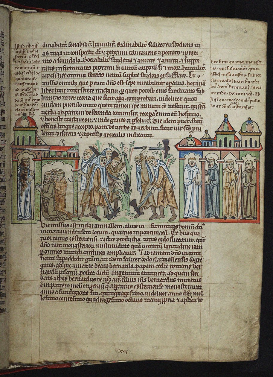 Bernardo di Chiaravalle che invia monaci alle case figlie, monaci cistercensi, 1249-1250 da Unbekannt