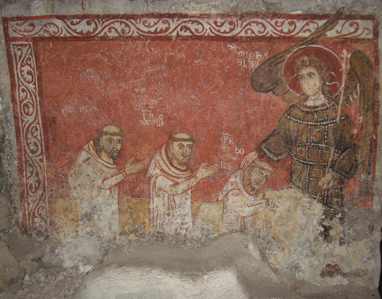 Bernardo il Pellegrino e i suoi seguaci, benedetti da San Michele Arcangelo, ca. 950 da Unbekannt