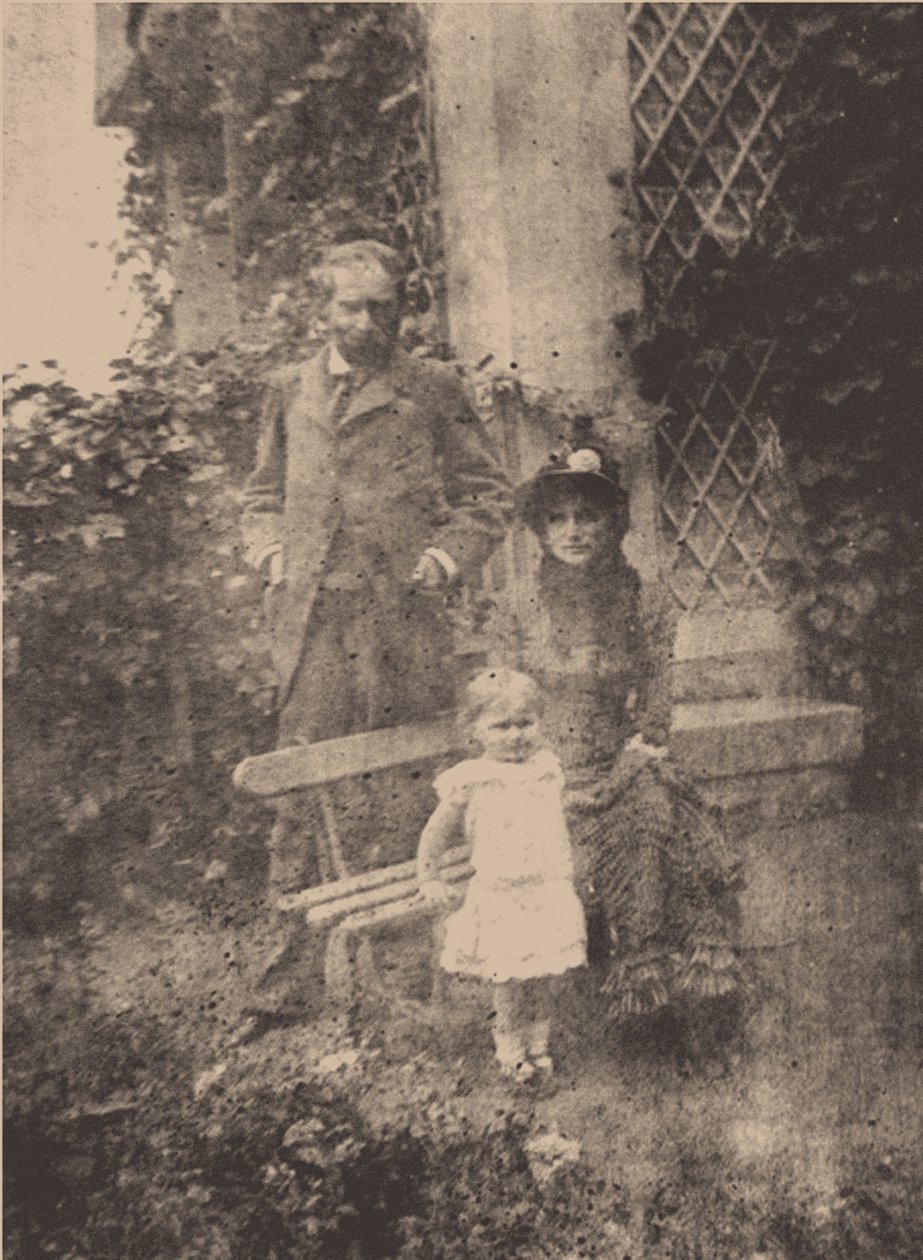 Berthe Morisot, suo marito Eugène Manet e la loro figlia, Julie, ca 1881 da Unbekannt