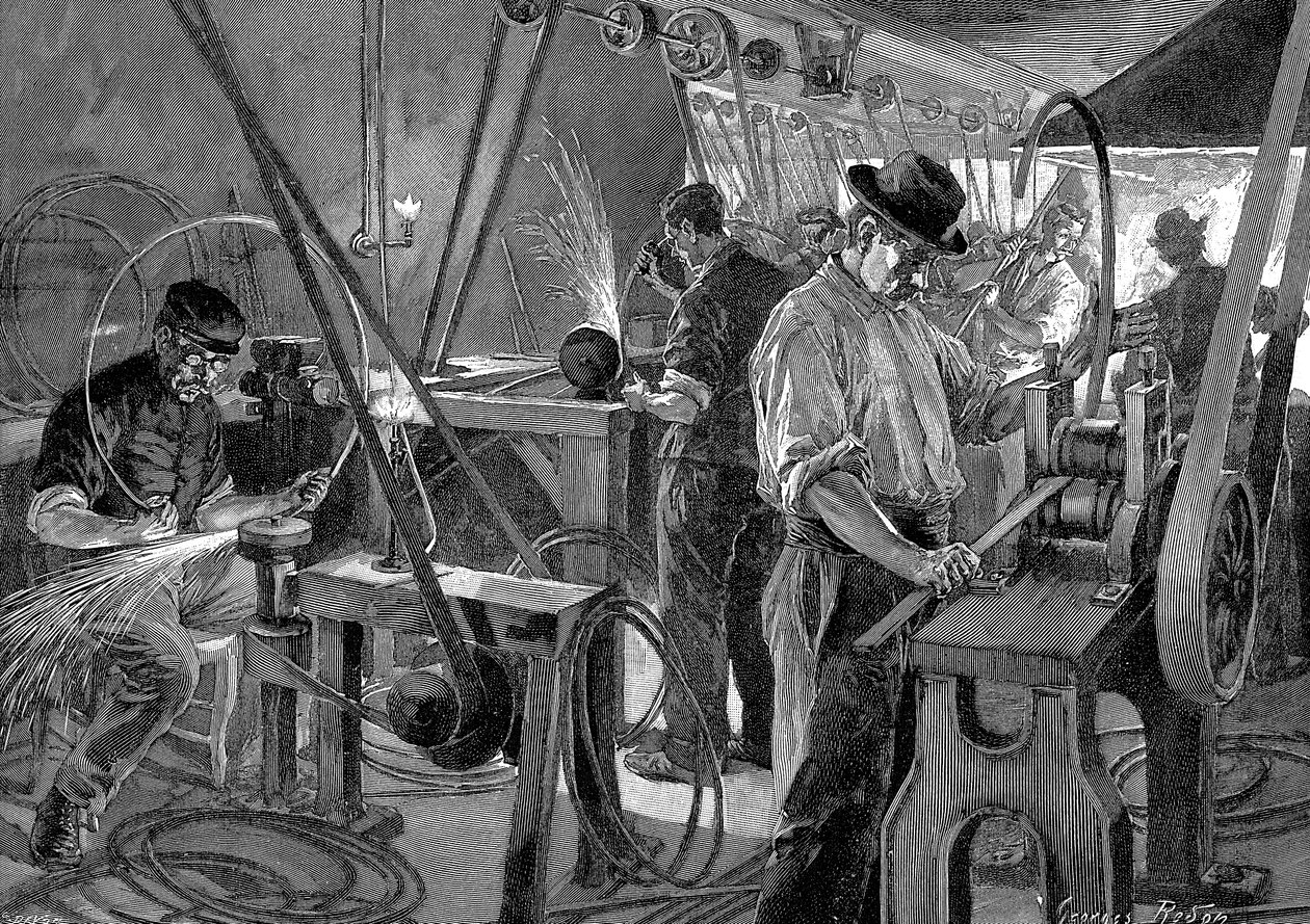Fabbricazione di biciclette, Francia, 1896 da Unbekannt