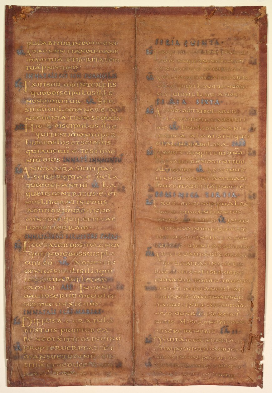 Bifolio estratto da un graduale carolingio recto, c. 830-860 da Unbekannt