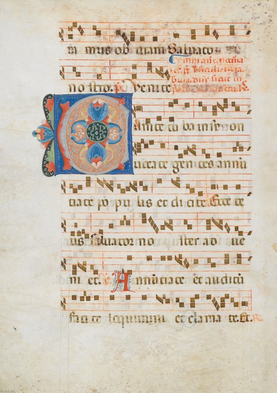 Bifolio con Iniziale C, da un Antifonario, italiano, ca. 1320 da Unbekannt
