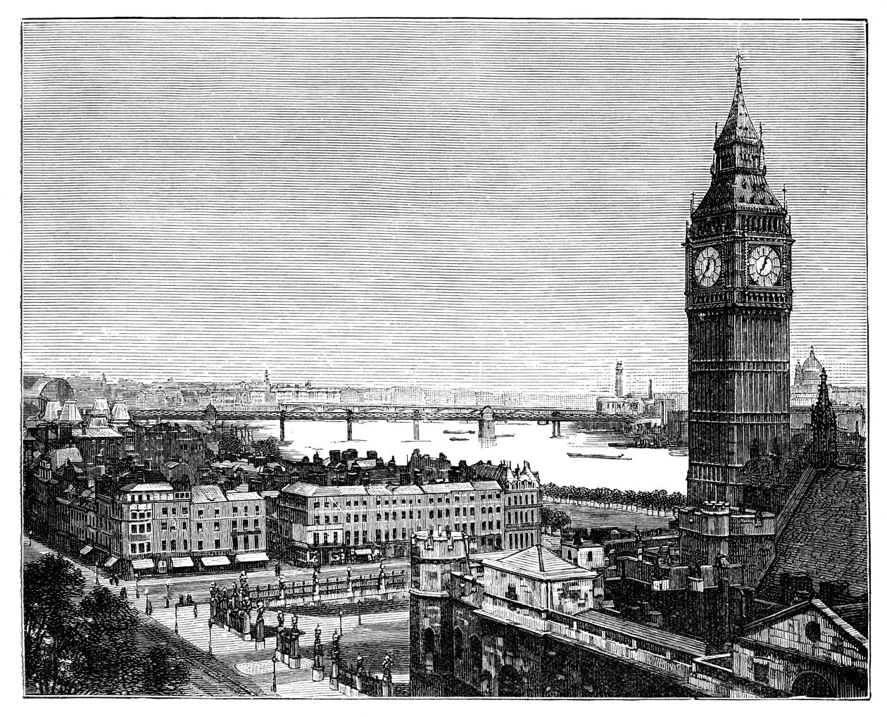 Big Ben e le Case del Parlamento, Westminster, Londra, 1870 da Unbekannt