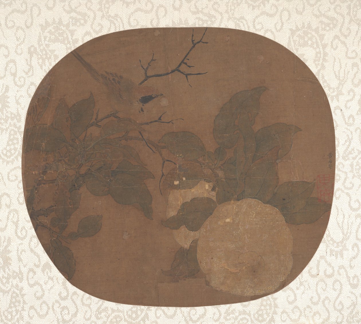 Uccello su un ramo di camelia, ca. 1000 da Unbekannt