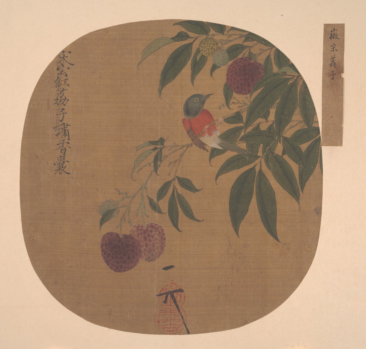 Uccello su un ramo di litchi da Unbekannt