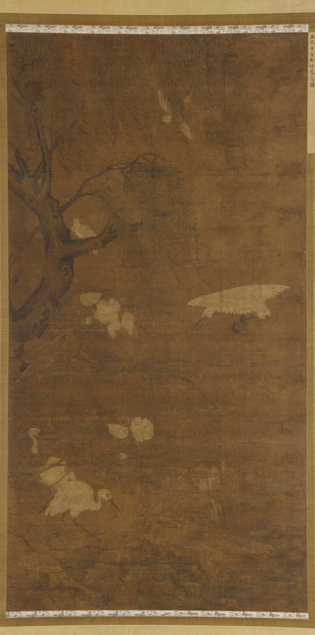Uccelli, salice e fiori, dinastia Ming, XV-XVI secolo da Unbekannt