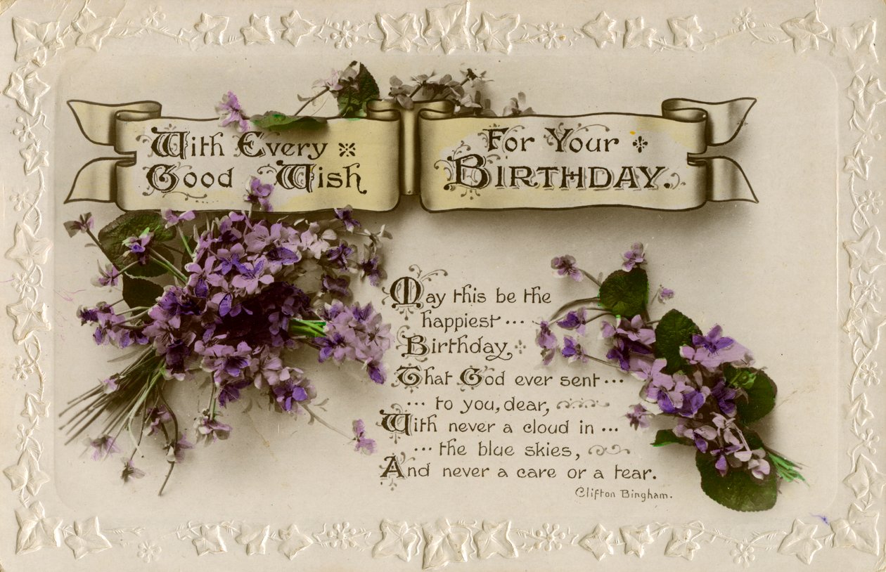 Cartolina di compleanno, c1919 da Unbekannt