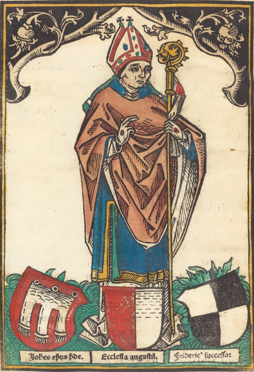 Vescovo di Augusta con tre stemmi da Unbekannt