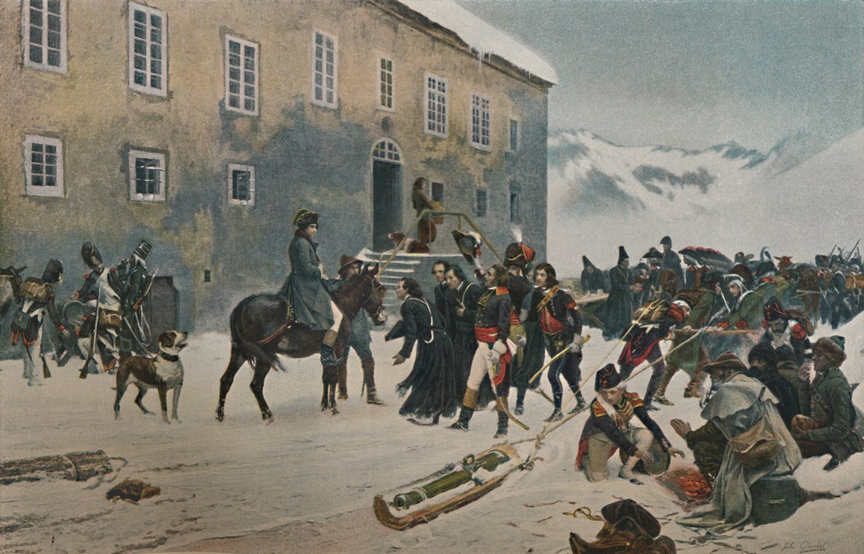 Bonaparte accolto dai monaci del Monte San Bernardo. Passaggio delle Alpi, maggio 1800, 1896 da Unbekannt